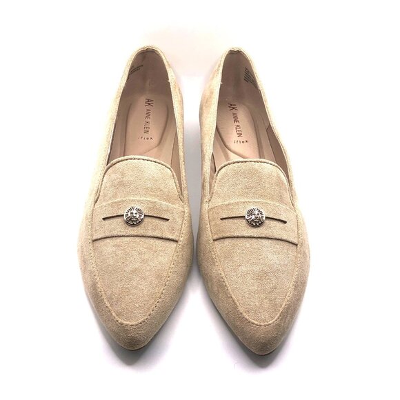 Anne Klein iFlex Olga Sandstone Faux Suede Loafers Size 8.5M NIB - Picture 1 of 16